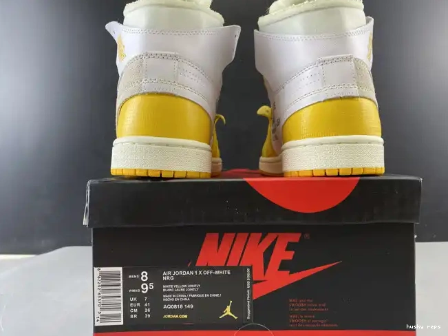 Cheap Husky x Dark Powder Off-White AQ0818-149 NRG White Yellow-Cone 1 Jordan Air 0620